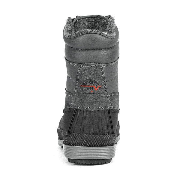 Men's Waterproof Slip-On Snow Boots - GREY BLACK - 3